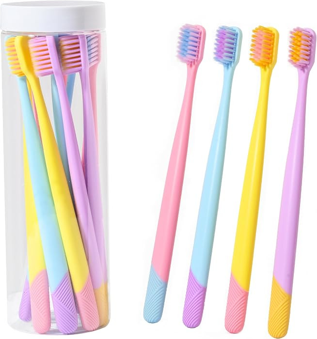 VIWIK Toothbrushes 10-Pack, Extra Soft Bristles for Adults, Kids Ages 8+ with Storage Tubes, Cute... | Amazon (US)