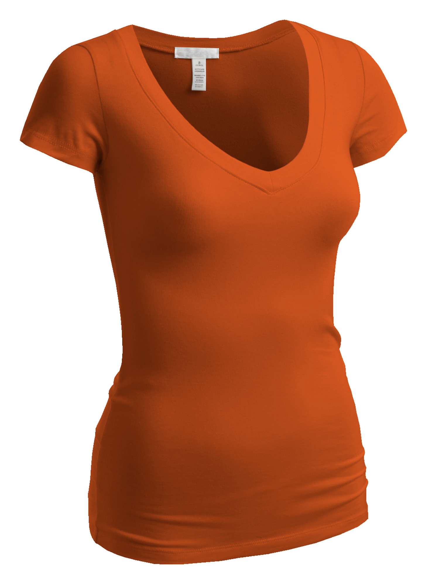 Emmalise Women's Short Sleeve T Shirt V Neck Tee (Spicy Orange, Small) - Walmart.com | Walmart (US)