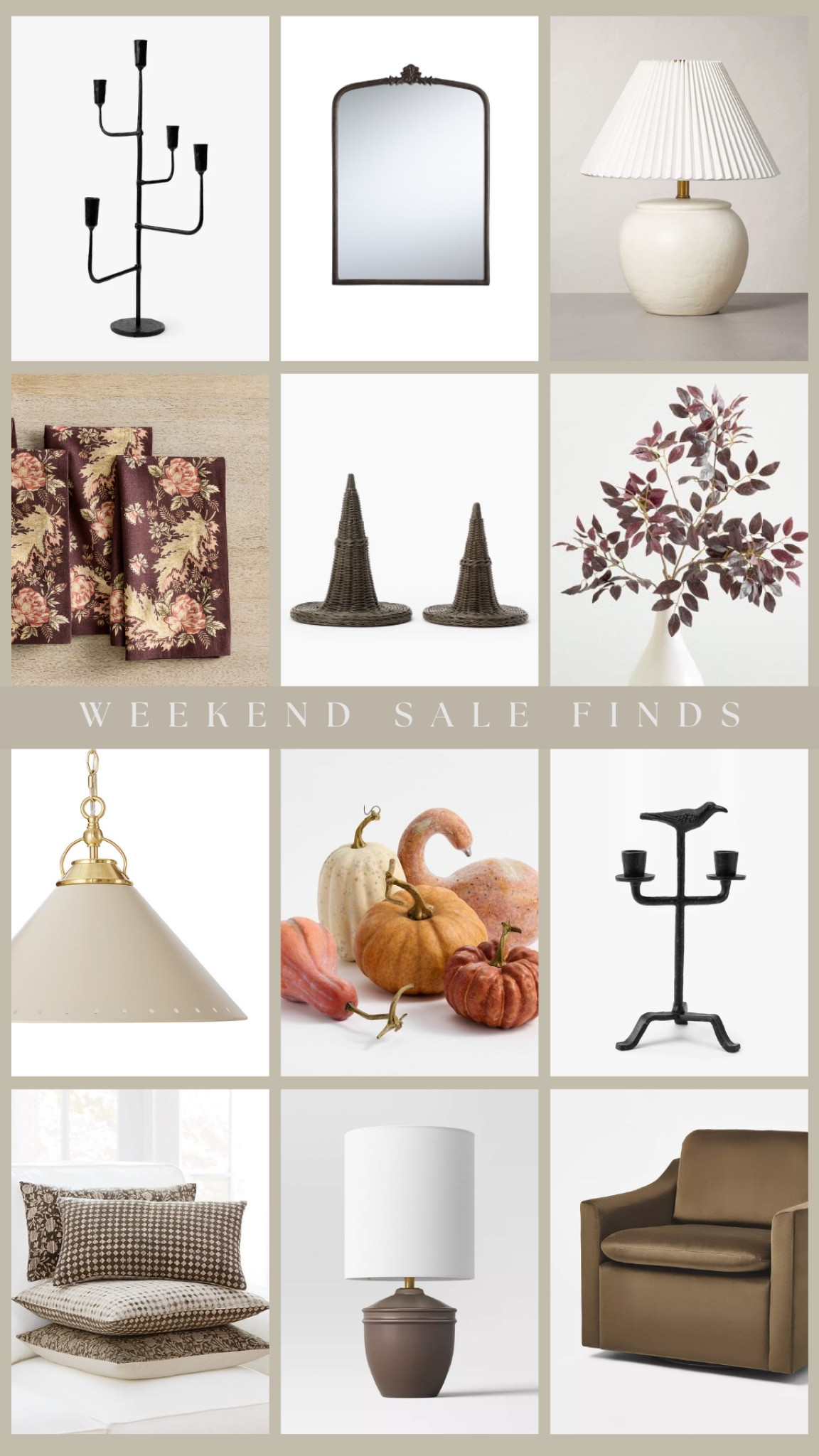 Fall decor sale!

weekend sale finds, modern farmhouse decor, autumn decor, vintage style mirror, cozy living room decor, wicker witch hats, rustic pumpkin decor, fall foliage arrangement, table lamp sale, floral print pillows, candle holder decor, modern light pendant, cozy brown chair, neutral color home accents, seasonal home decor ideas, fall pumpkin display, vintage floral napkins, affordable fall decor, living room makeover, cottage style lighting

#LTKSaleAlert #LTKFallSale