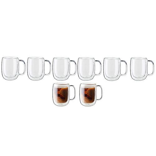 ZWILLING - Sorrento Plus 8-pc Double-Wall Glass Coffee Mug Set - N/A | Best Buy U.S.