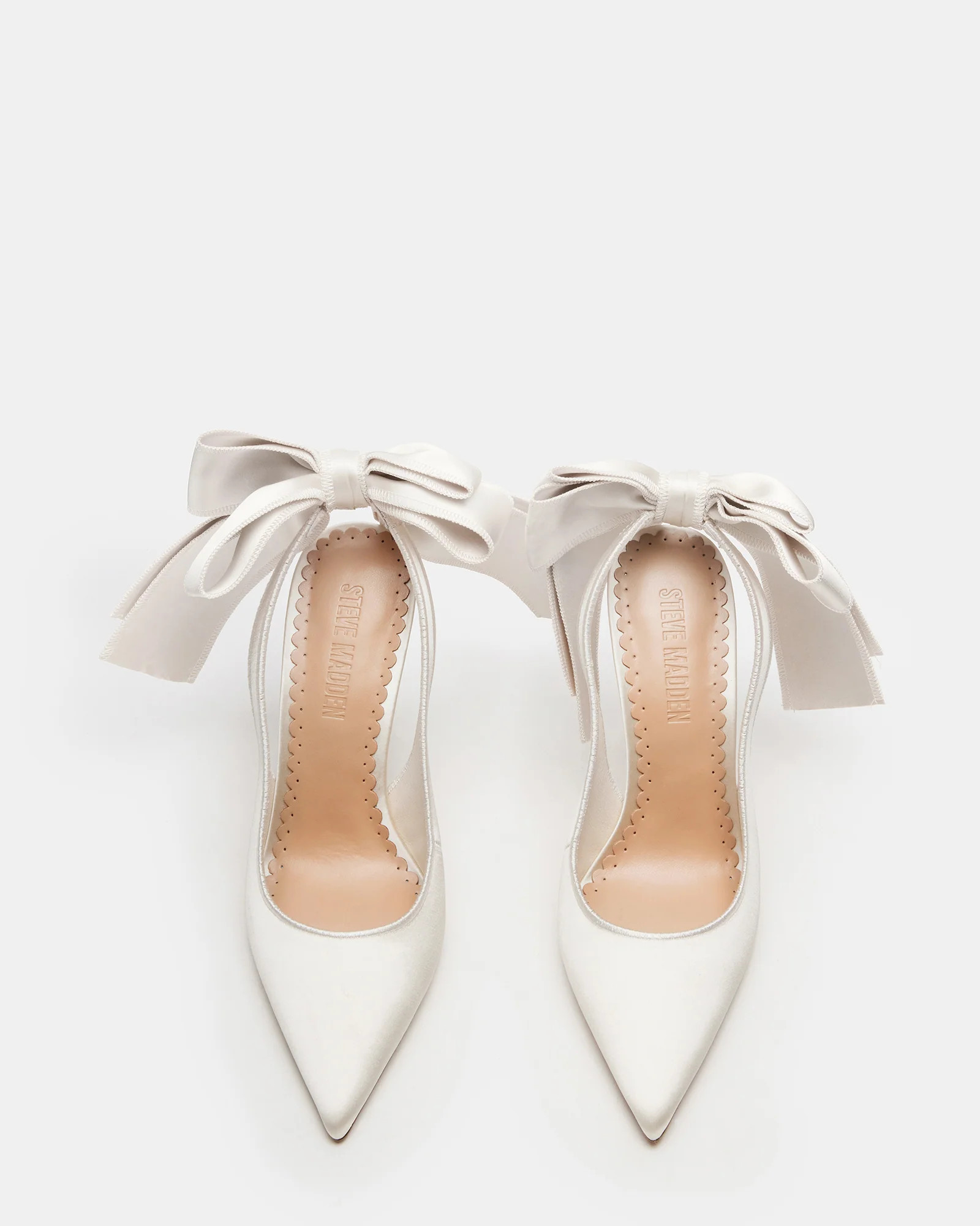 TEACUP Ivory Satin Women's Pointed-Toe Slingback Heel | Steve Madden (US)