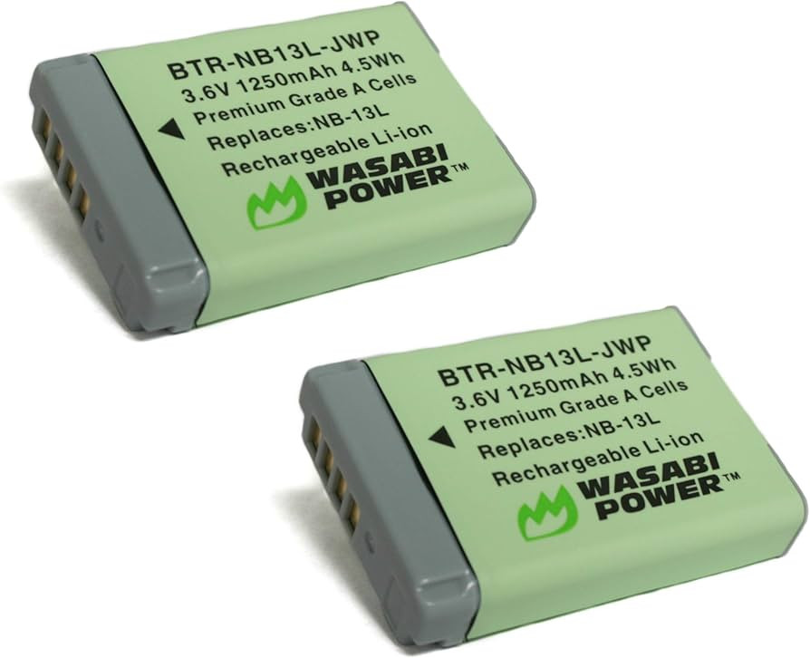 Wasabi Power NB-13L Battery (2-Pack) for Canon PowerShot G1 X Mark III, G5 X, G7 X, G7 X Mark II,... | Amazon (US)
