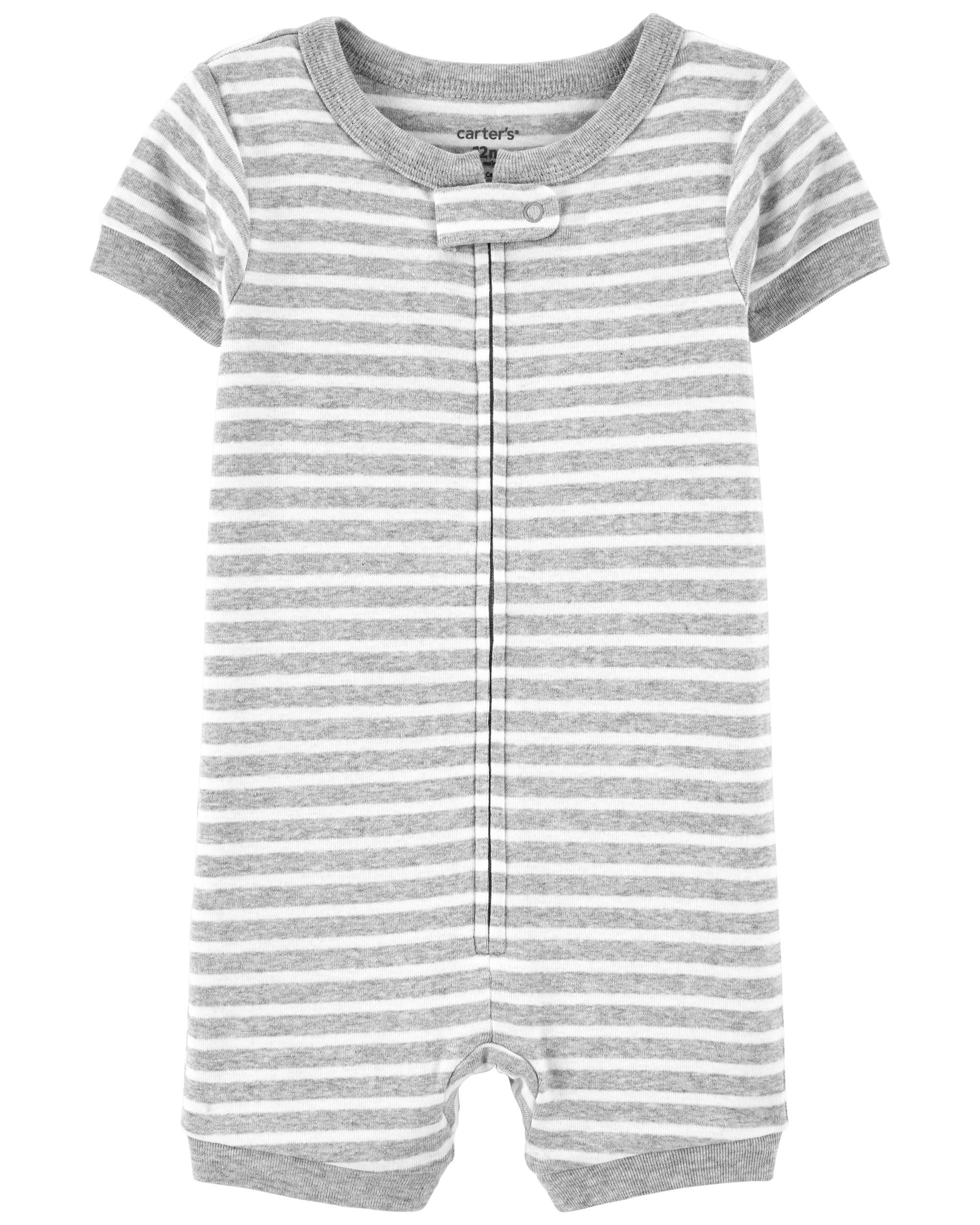 1-Piece Striped 100% Snug Fit Cotton Romper PJs | Carter's