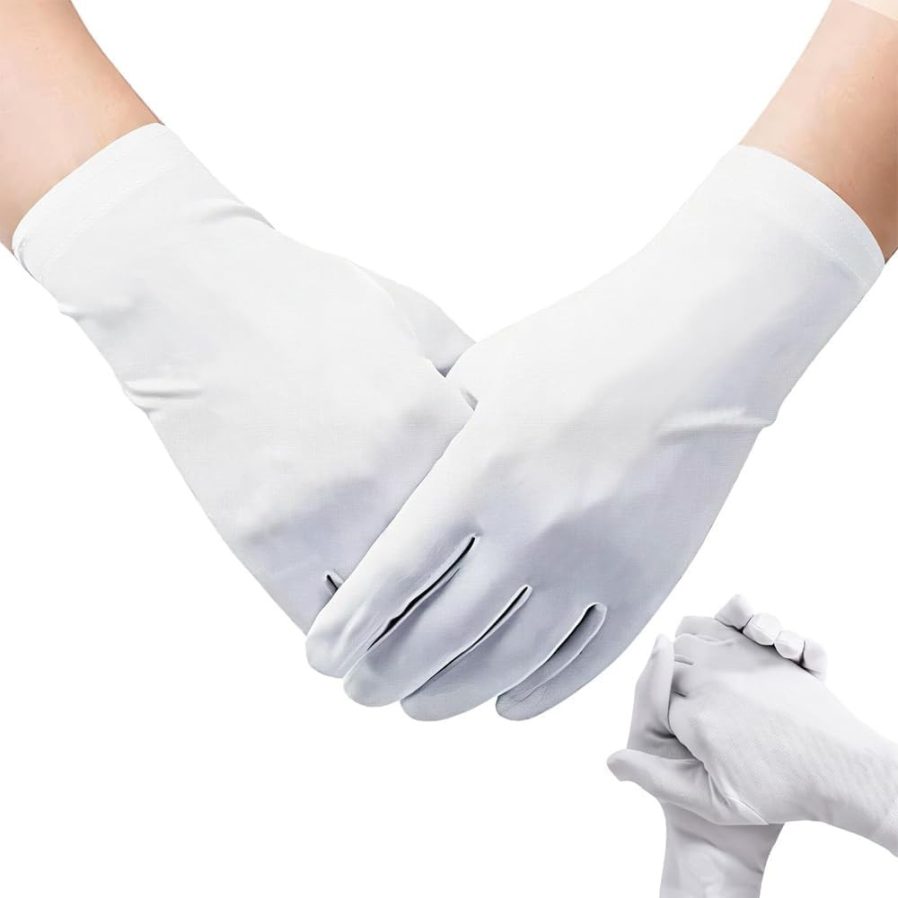 Ninoclar White Gloves,Stitched White Gloves, Soft Moisturizing Gloves Suitable for Coin Handling ... | Amazon (UK)