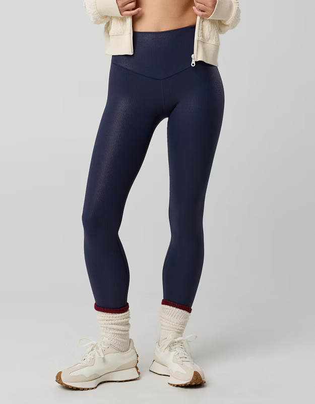 OFFLINE By Aerie Real Me XTRA Rib Foil Legging | Aerie