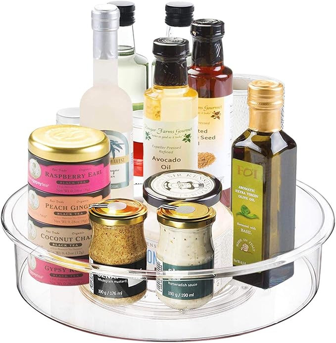Adoco Lazy Susan Organizer, 12 inch Clear Lazy Susan Turntable Organizer for Cabinet - Kitchen Pa... | Amazon (US)