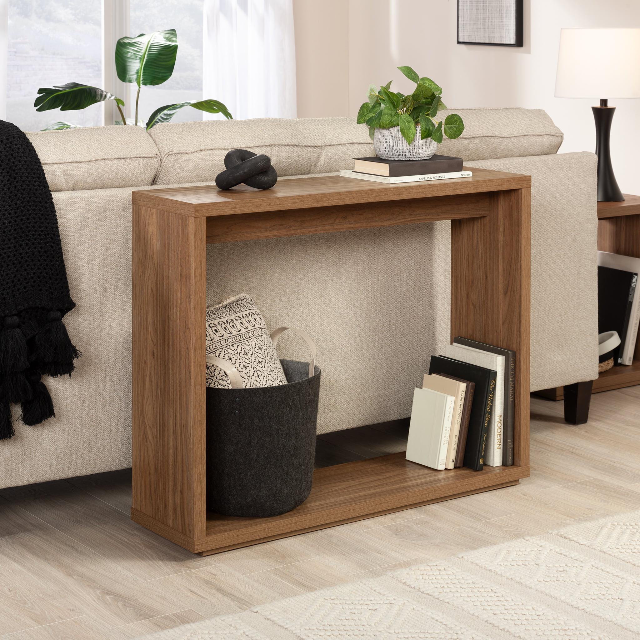 Mainstays Westley Console Table, Warm Walnut Finish | Walmart (US)