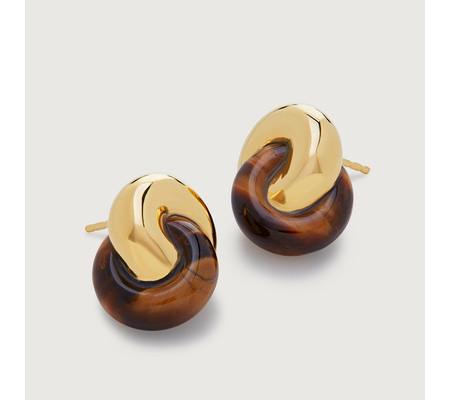Kate Young Gemstone Link Stud Earrings | Monica Vinader (Global)