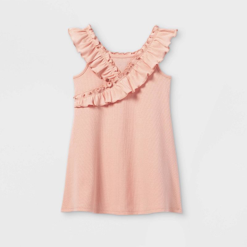 Toddler Girls' Ribbed Ruffle Tank Dress - art class™ | Target