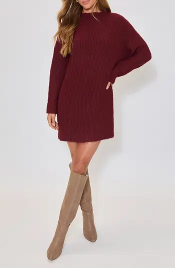 About Town Long Sleeve Rib Sweater Dress | Nordstrom