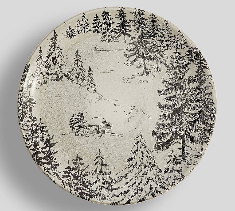 Rustic Forest Stoneware Dinner Plates - Set of 4 | Pottery Barn (US)