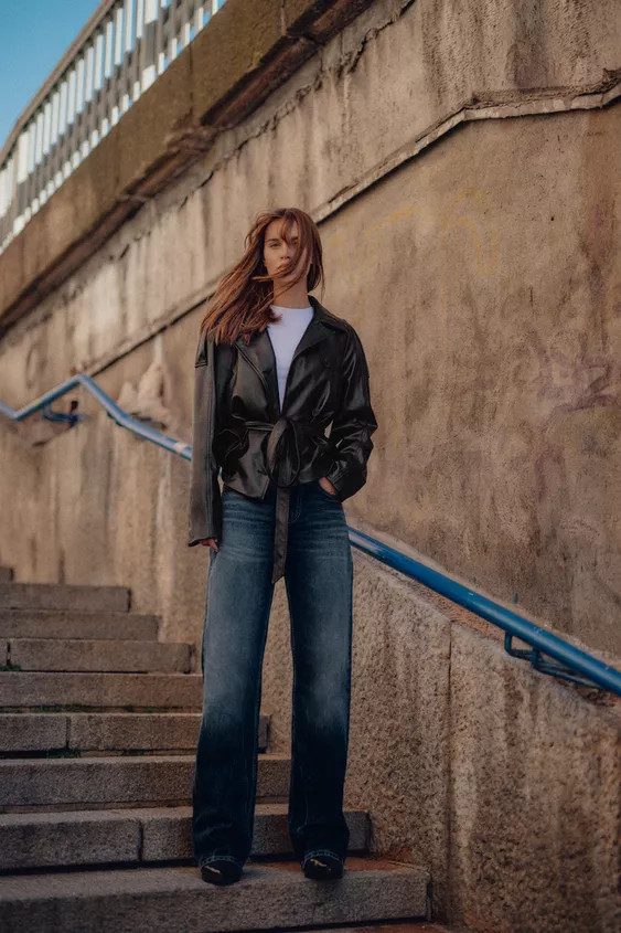 SHORT FAUX LEATHER TRENCH COAT | Zara UK