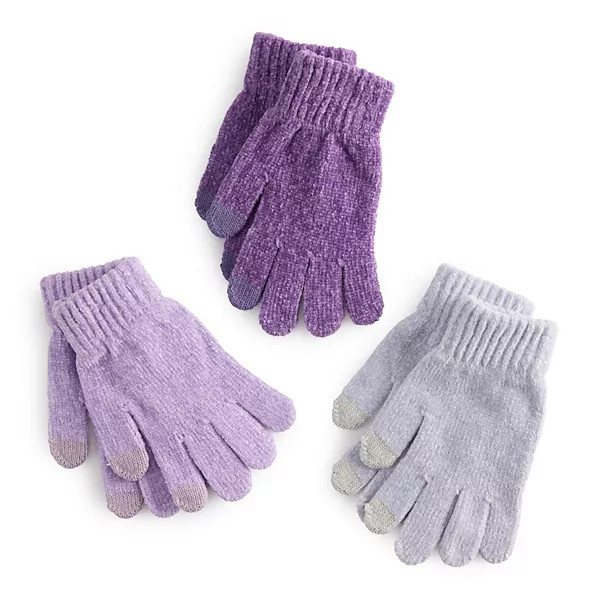 Girls madden girl Fluffy Tech Touch Gloves 3-Pc. Set | Kohl's