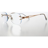 Rimless Oval Gold Reader With Light Blue Tinted Lens/1.75 Diopter - Leona | Etsy (US)