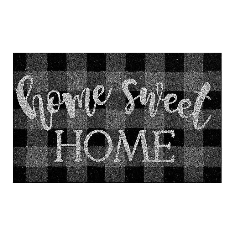 Black Plaid Home Sweet Home Doormat | Kirkland's Home