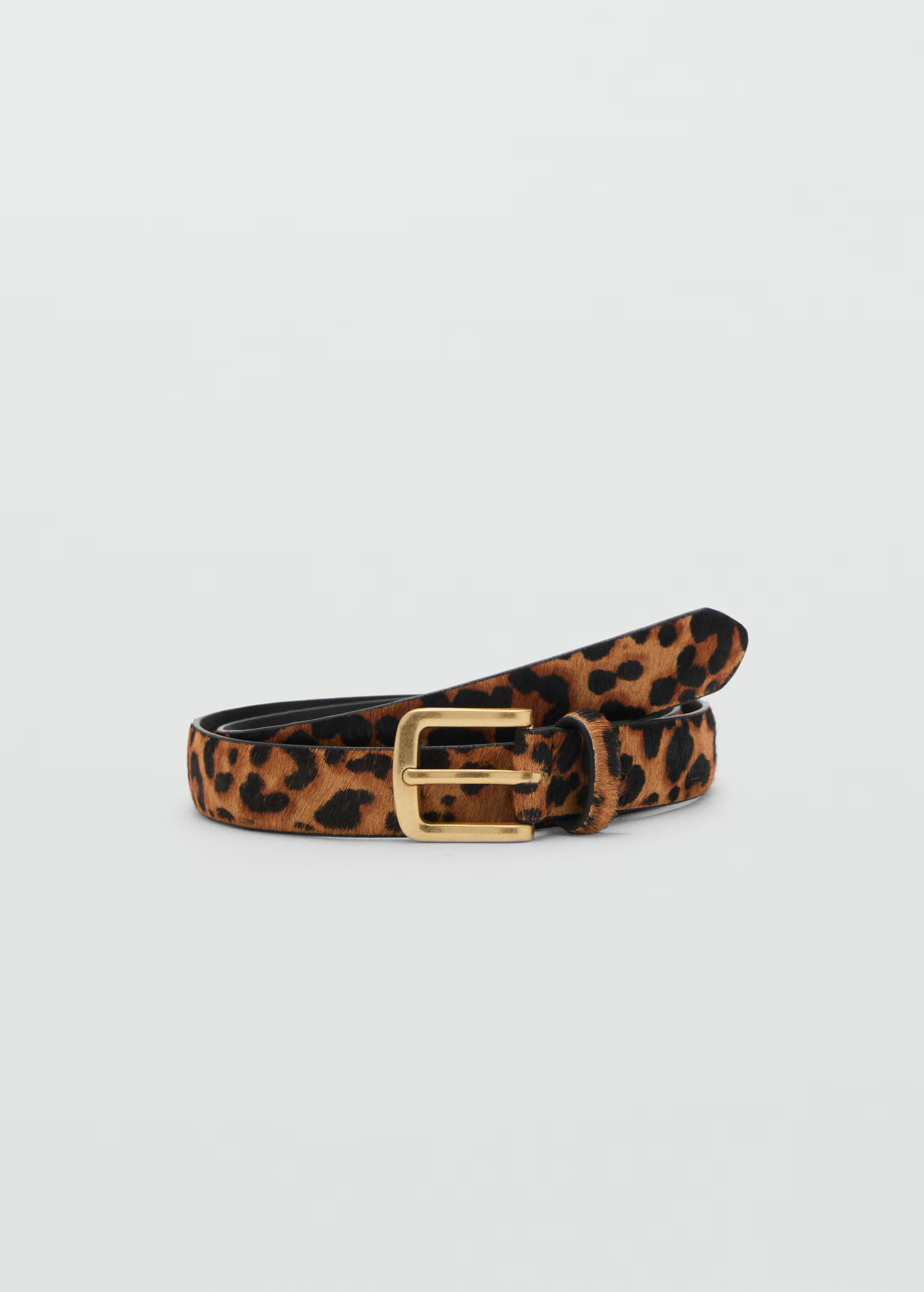 Leopard leather belt | Mango (US/MX/AU)