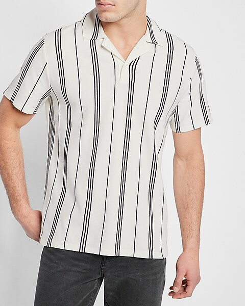 Striped Luxe Pique Polo | Express