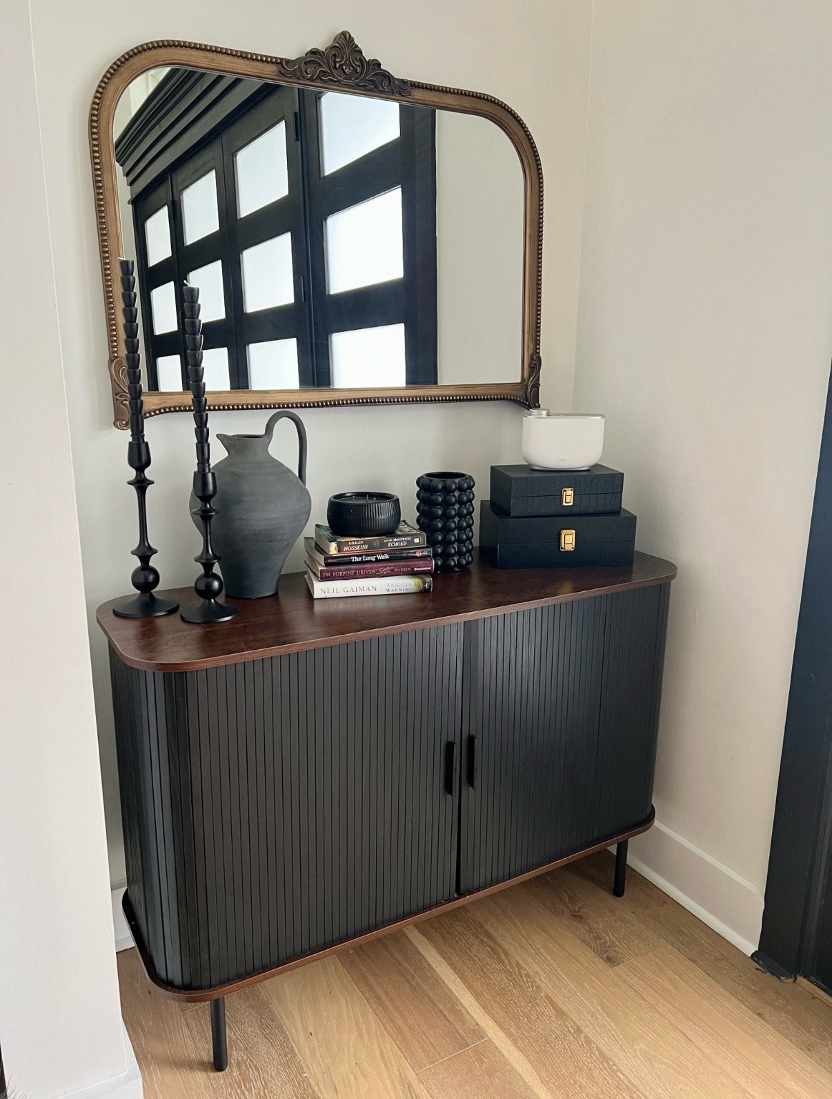 Entryway Table Decor 

#entrywaytable #credenza #sideboard #blacksideboard #jug #jar #box #decorstiveboxes #candles #candleholder #mirror #wallmirror #ornatemirror #mantelmirror

#LTKFamily #LTKStyleTip 

#LTKHome #LTKGiftGuide #LTKWedding