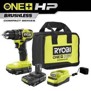 RYOBI ONE+ HP 18V Brushless Cordless Compact 1/2in. Drill/Driver Kit with (2) 1.5 Ah Batteries an... | The Home Depot