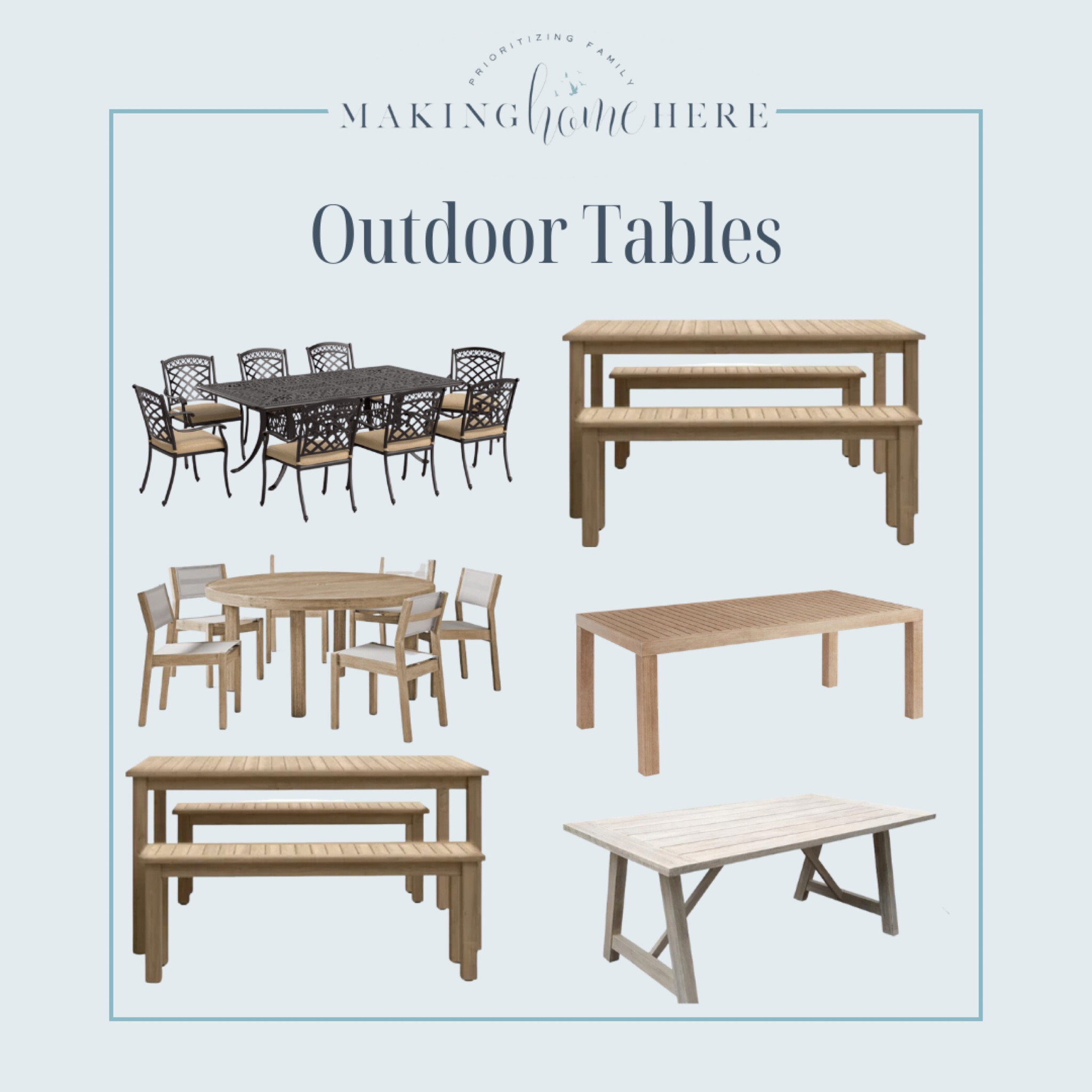 OUTDOOR TABLES✨

Outdoor furniture, budget friendly patio, patio furniture, deck furniture, West Elm, lookalike, save, splurge, splurge vs save, outdoor furniture finds, Home Depot, Pottery Barn, At Home, Patio dining tables, outdoor dining tables, outdoor dining sets, makinghomehere, outdoor lighting, sconces, outdoor sconces, lighting, outdoor lights, patio lights, front door lights, deck lights, outdoor storage, pool storage, pool furniture, pool toy storage, storage for pool, patio storage, patio pool, pool patio, pool deck furniture, organization, outdoor organization, home organization, west elm chair, west elm deck chair, west elm outdoor furniture, west elm deck chairs, outdoor sectionals, outdoor coffee table, outdoor ottoman, outdoor sofa set, outdoor sofa, west elm sofa, west elm couch, west elm outdoor couch, patio table, deck table

#LTKU #LTKFind #LTKhome