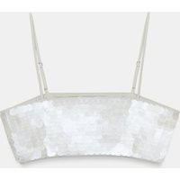 Zara - Sequin Crop Top - Blue / Gray - S - Woman | Zara US
