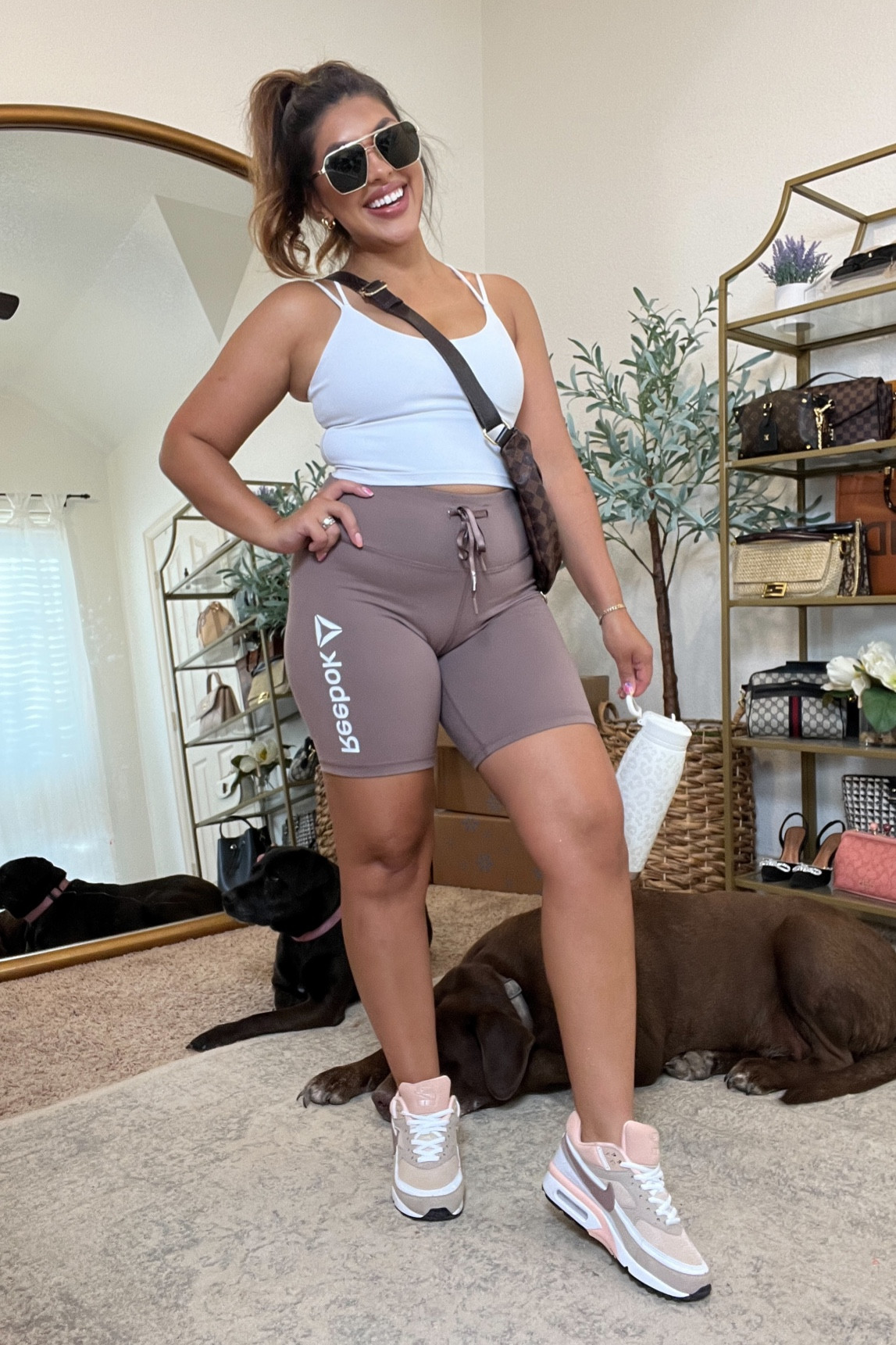 How cuuute are these logo printed biker shorts!! @walmartfashion #walmartfashion #walmartstyle