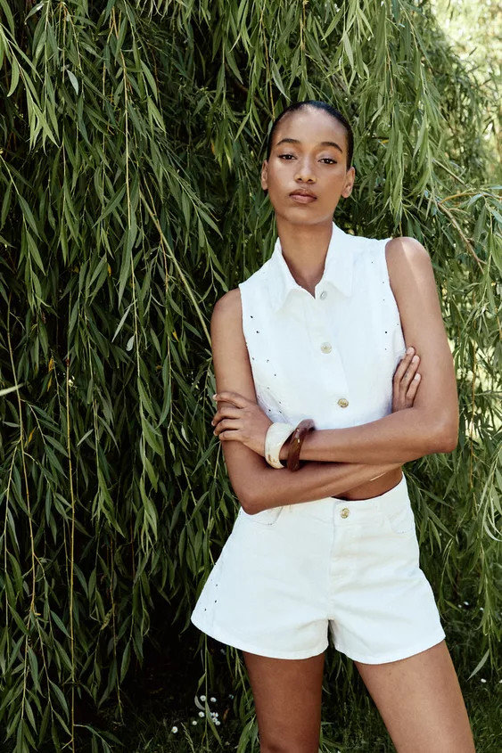 Z1975 SHORTS WITH CUTWORK EMBROIDERY | Zara UK