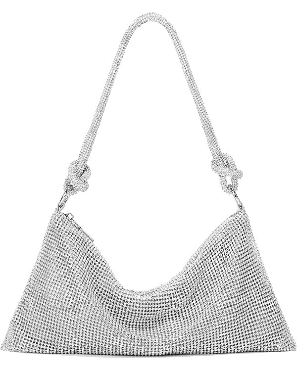 Rhinestone Hobo Bag for Women Rhinestone Purses Sparkly Evening Handbag Shiny Diamond Purse for W... | Amazon (US)