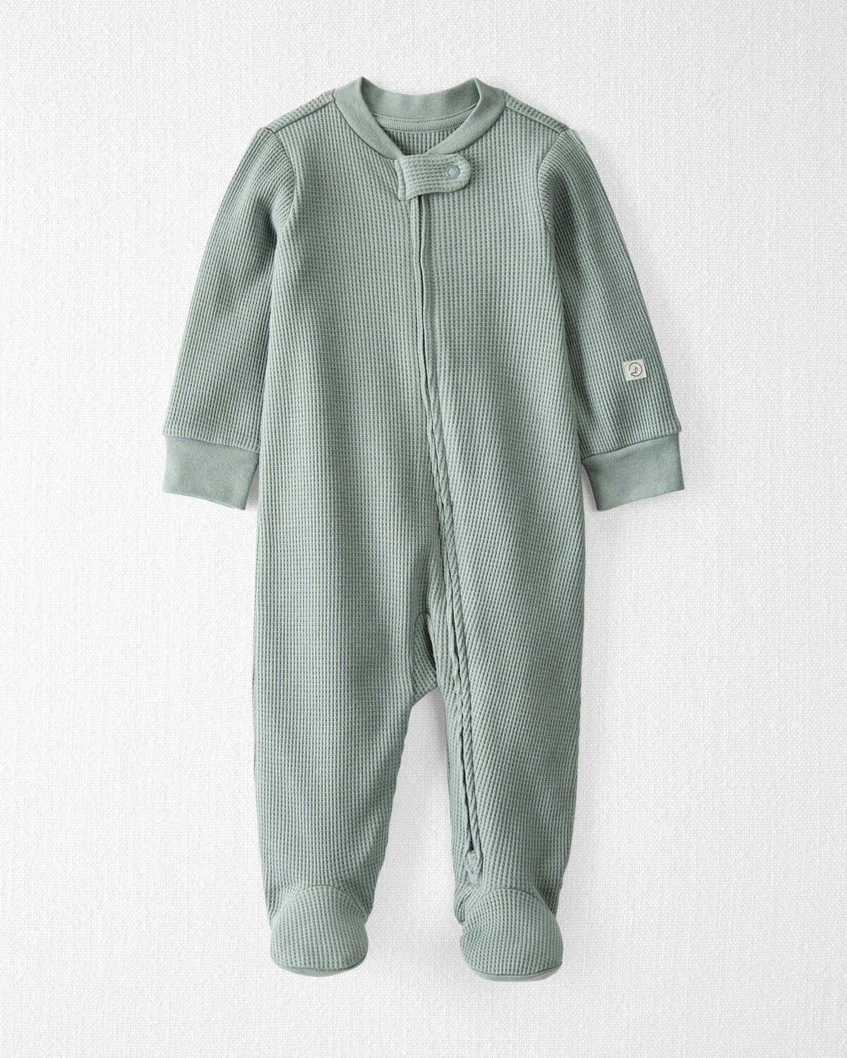 Baby Waffle Knit Sleep & Play Pajamas Made with Organic Cotton in Sage Pond - Little Planet | Car... | Carter's