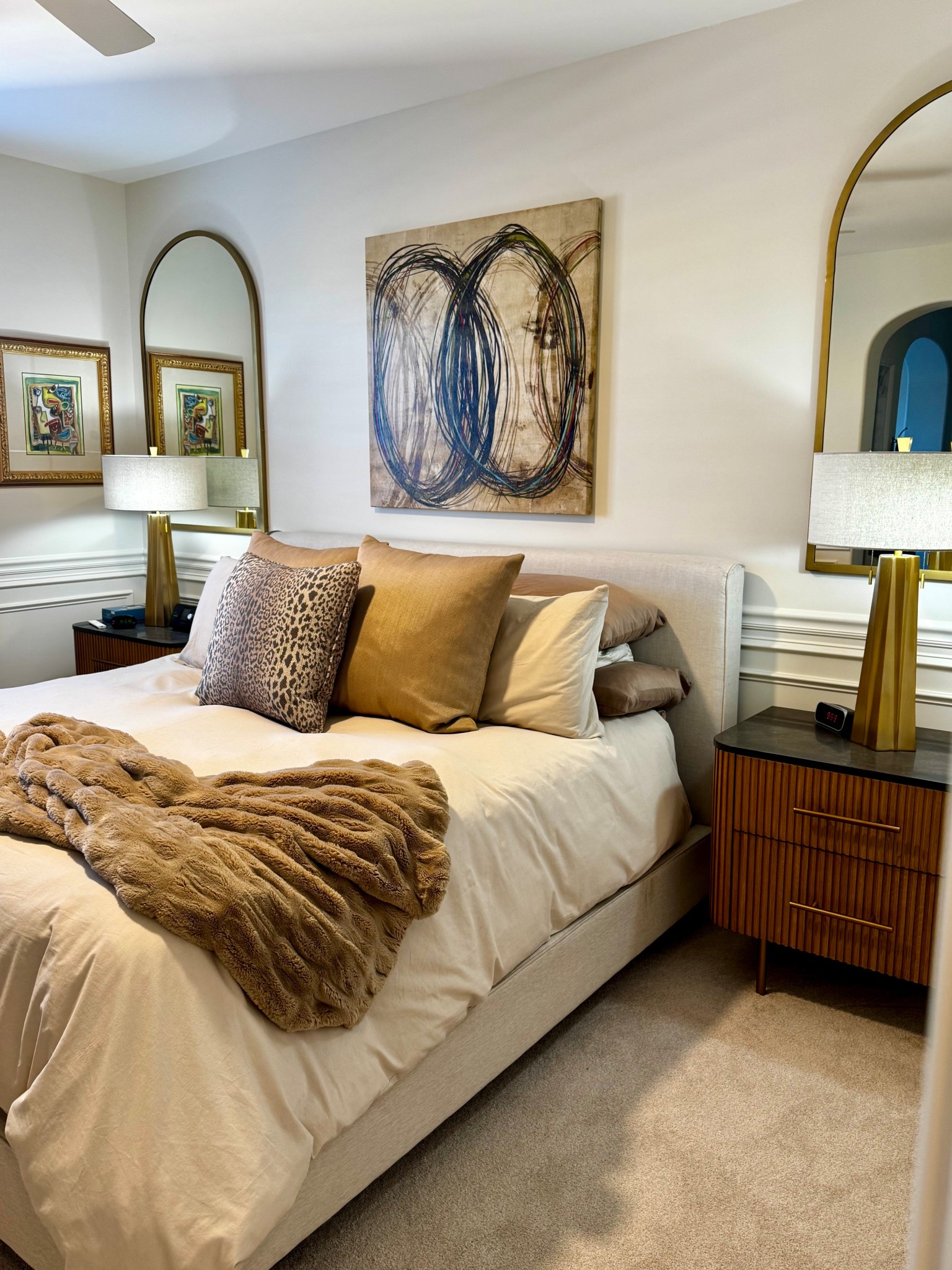 New updated primary suite! 

Furniture , duvet and throw from Arhaus . 

Pillows- Avery Lane
Art Over Bed- Airpark Consignment 
Mirror and Lamps- Tierra Del Lagarto 
Moulding- The Barn Door Store 
Art by Window- My Sister’s Attic 

#LTKOver40 #LTKHome