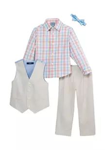 Toddler Boys Plaid Vest Set | Belk