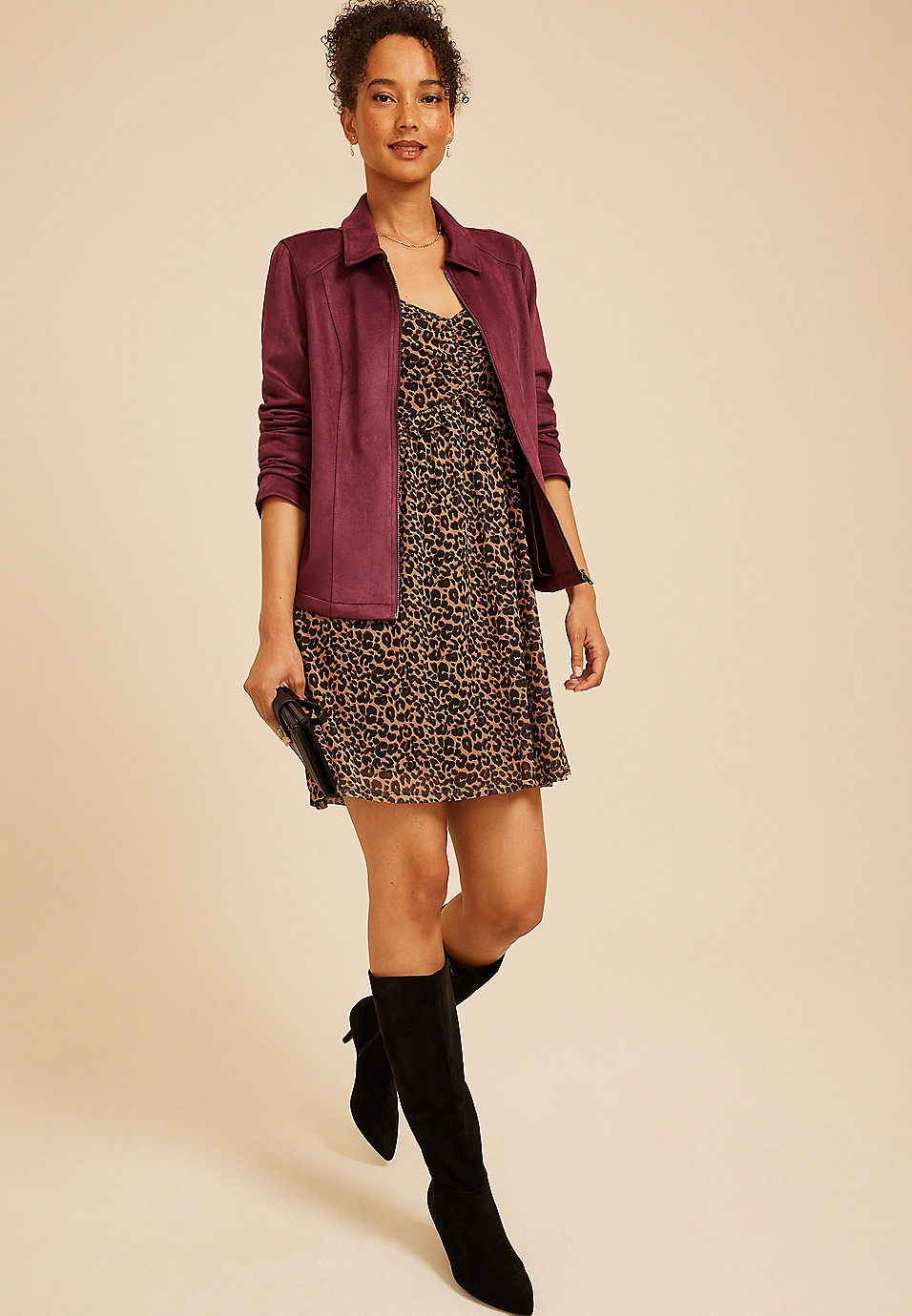 Faux Suede Biker Jacket | Maurices
