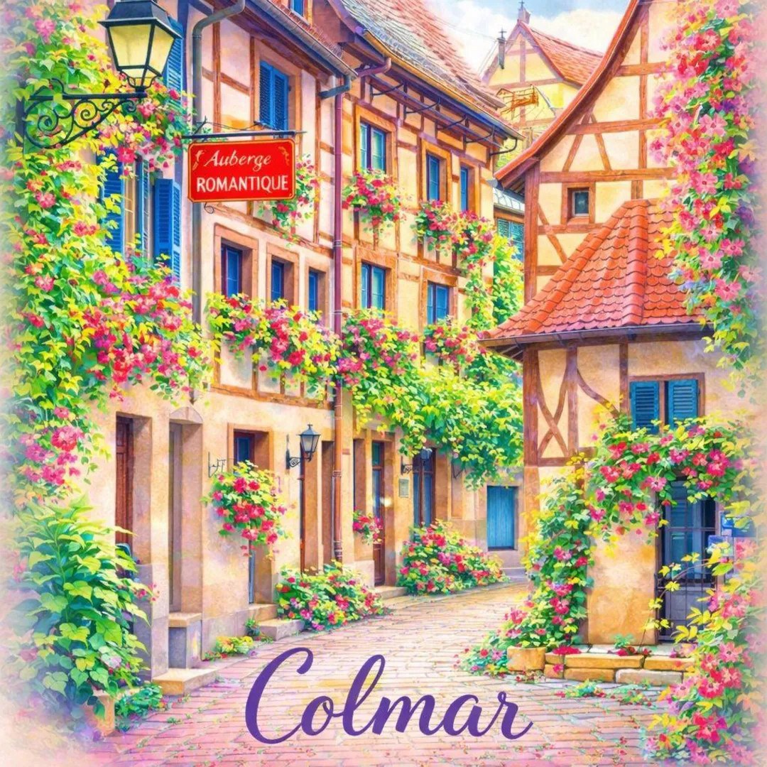 Colmar France Watercolor Art | Romantic European Village Illustration (PNG Digital Download) - Et... | Etsy (US)