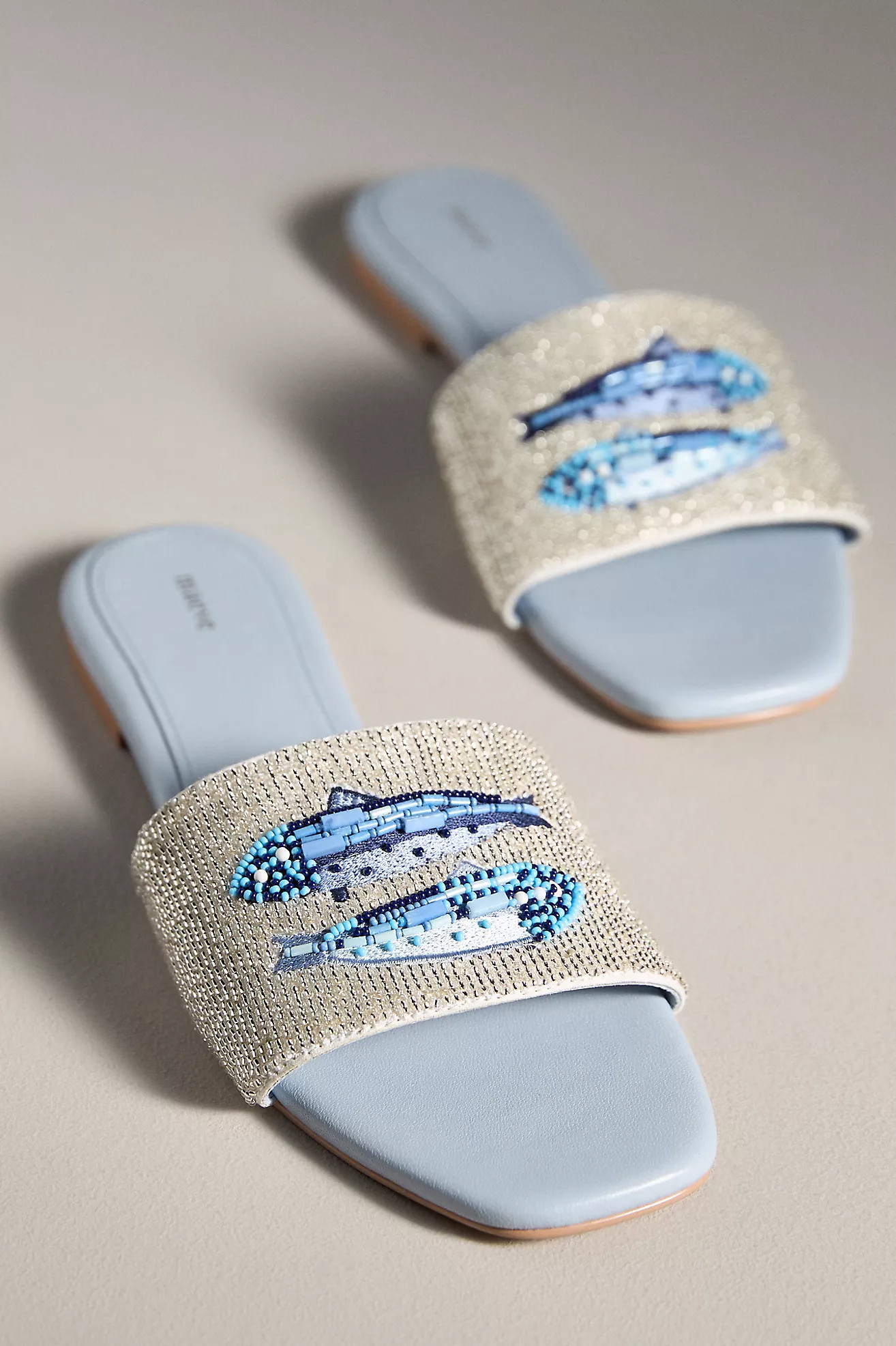 The Fiona Beaded Slide Sandals by Maeve | Anthropologie (US)