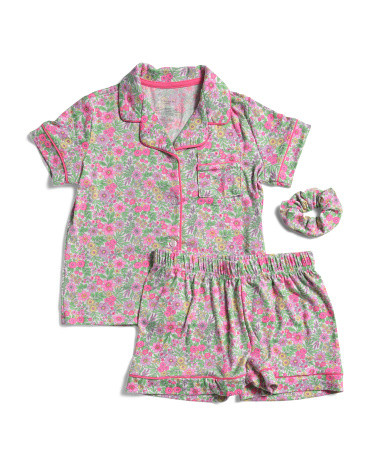 Toddler Girls 2pc Floral Pajama Set With Matching Scrunchie | Marshalls