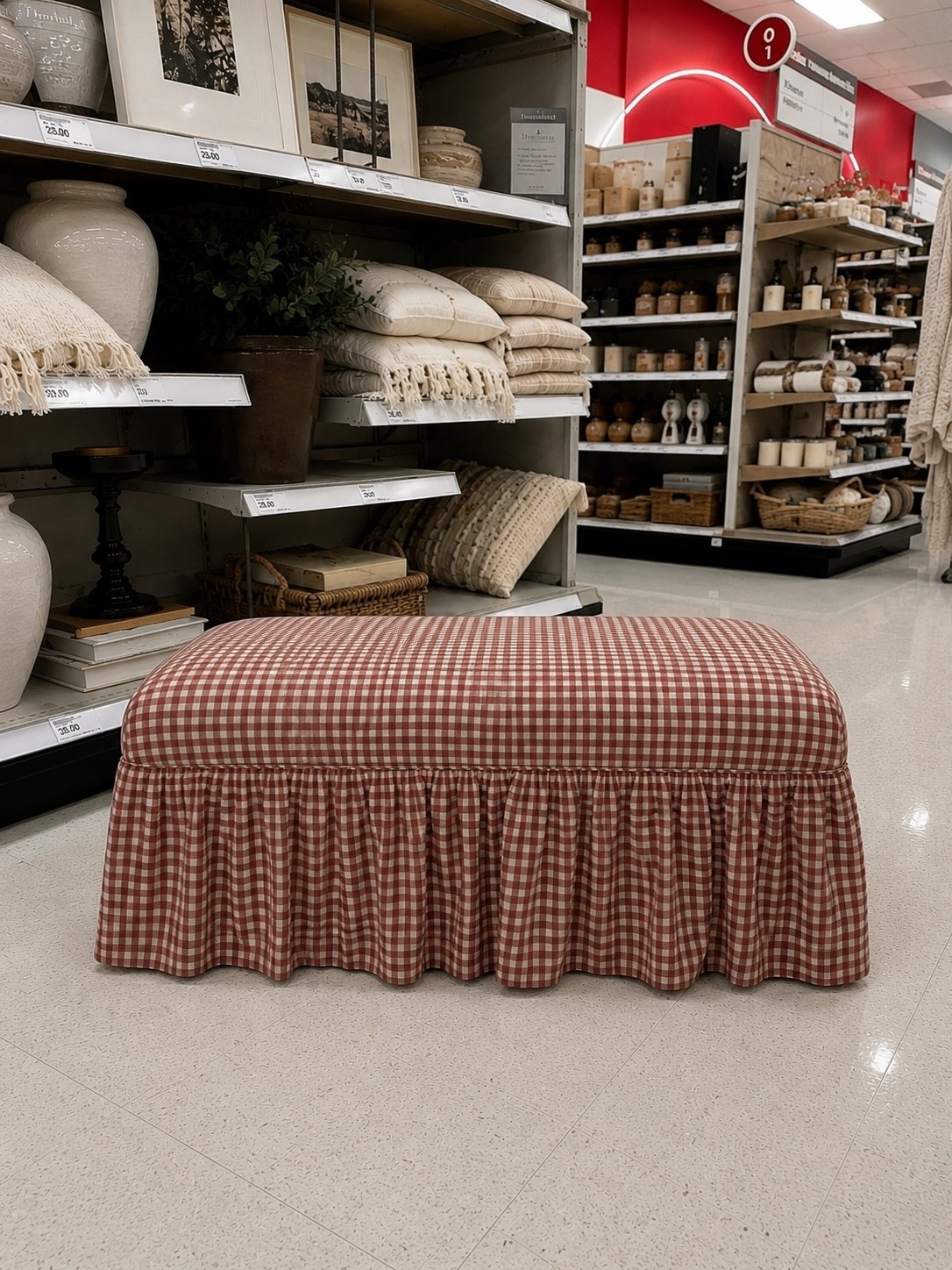 this new gingham ruffle bench at Target is so pretty!! #target #targethome #home

#LTKHome