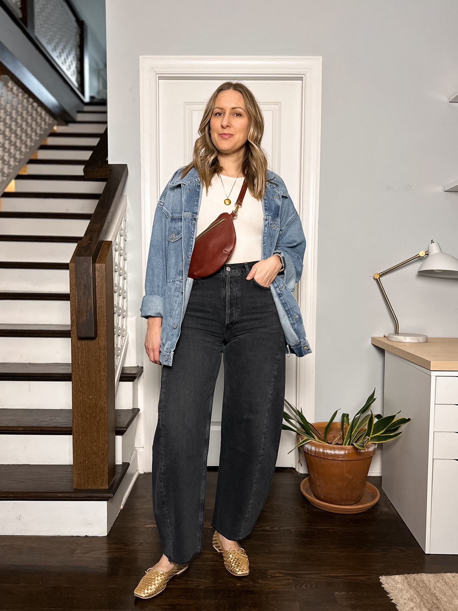 I sized down one in the jacket. Jeans are tts. Bag: code MICHELLE15 for 15% off your first order. Shoes: tts, code: MICHELLE15 for 15% off your first order  

#LTKstyletip #LTKitbag #LTKshoecrush