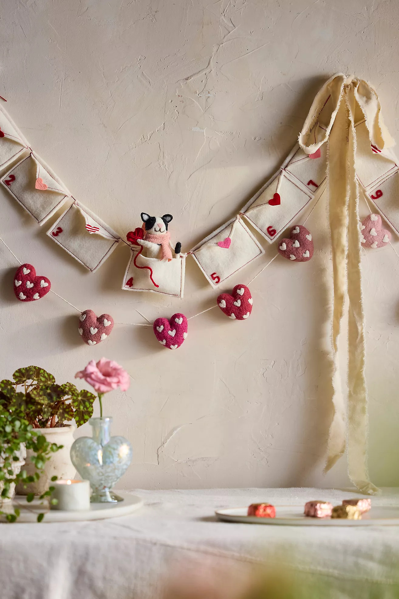 Valentine’s Day Countdown Felt Garland | Anthropologie (US)