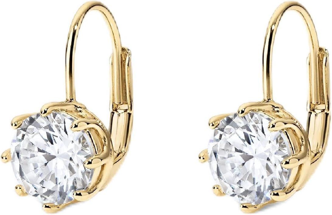 Electric Picks The Bentley Earrings,14kt Gold Plated Studs with 7mm Sparkling Crystal, Lightweight Everyday & Gift Jewelry for Women, Timeless Minimalist Gold Earrings | Amazon (US)
