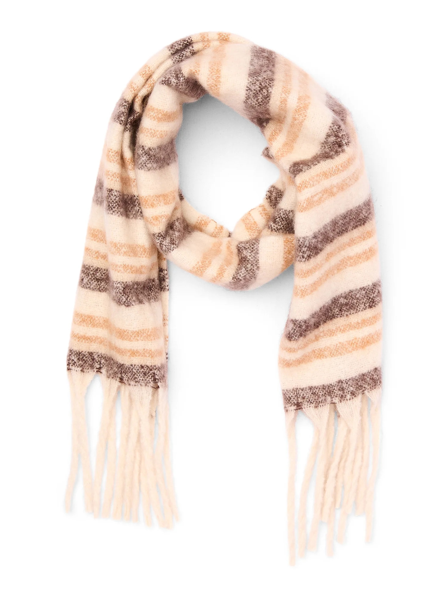 No Boundaries Women's Brushed Blanket Winter Scarf, Neutral Multi-Color | Walmart (US)