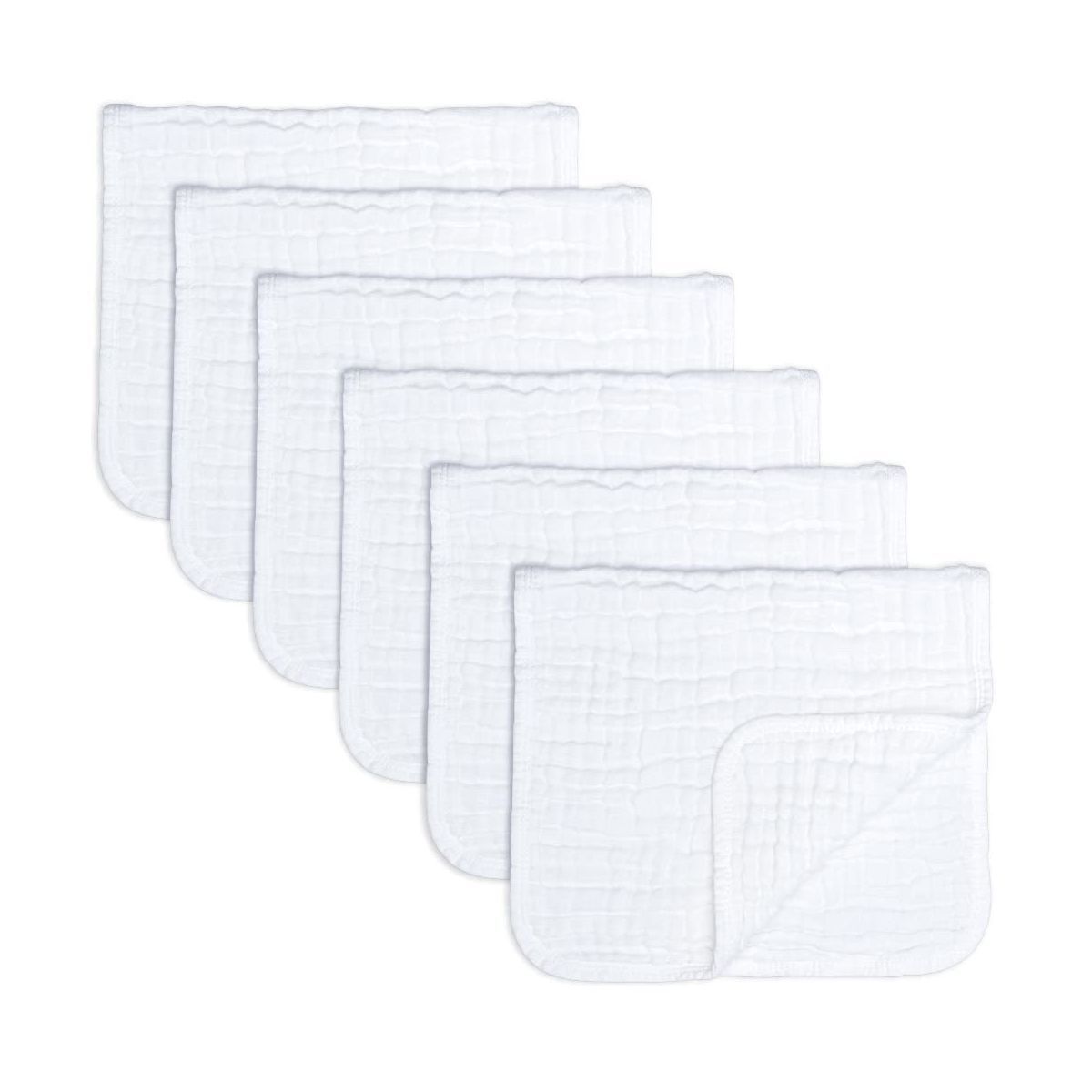Muslin Burp Cloths Large 100% Cotton by Comfy Cubs  (White, Pack of 6) | Target