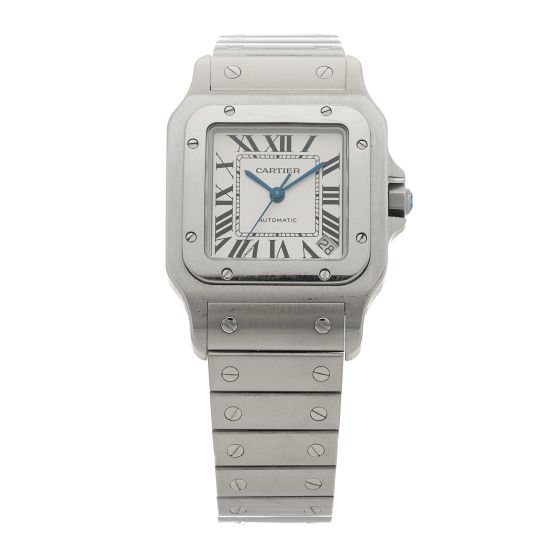 Stainless Steel 32mm Santos De Cartier Galbee Automatic Watch | FASHIONPHILE (US)
