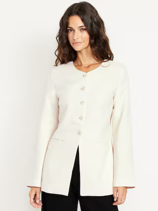Fitted Long Blazer | Old Navy (US)