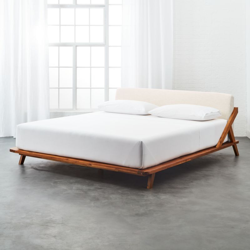 Drommen Acacia Wood King Bed + Reviews | CB2 | CB2
