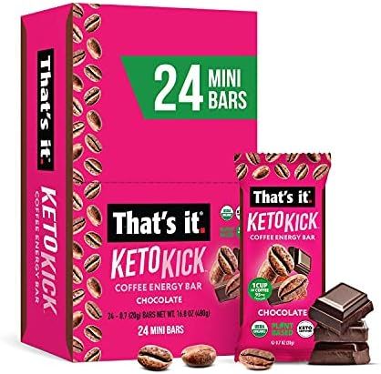 That’s it. Keto Kick Coffee Energy Bar, 24 Mini Bars, Plant-Based, Vegan, USDA Organic, Natural... | Amazon (US)