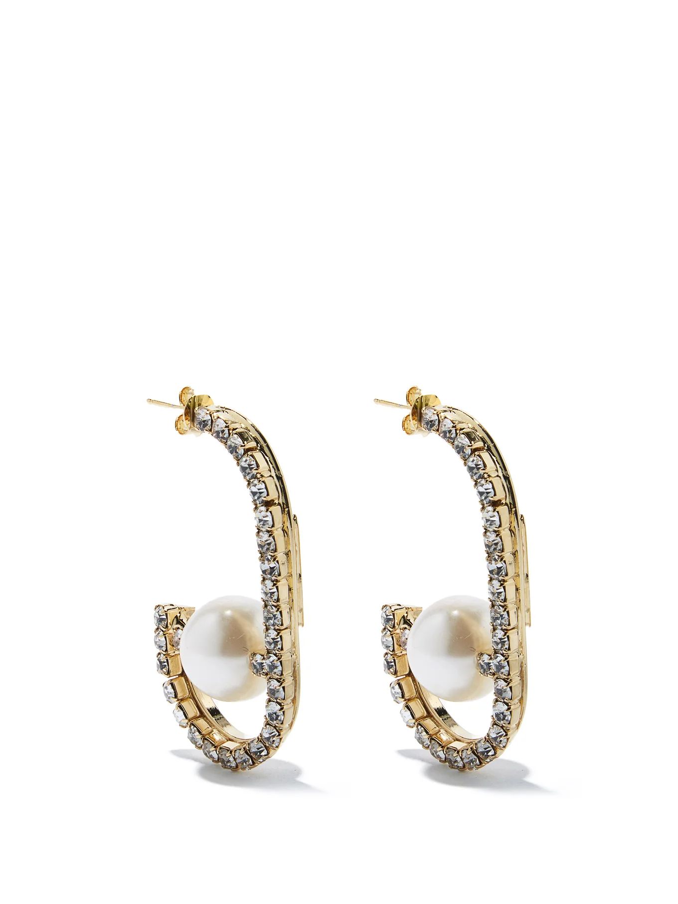 Dedica crystal & faux-pearl hoop earrings | Rosantica | Matches (US)