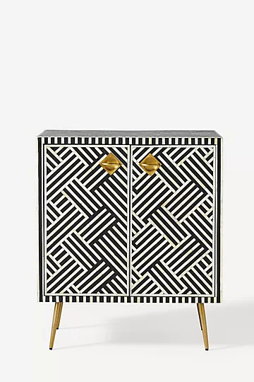 Optical Inlay Entryway Cabinet | Anthropologie (US)