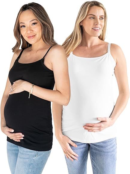 Kindred Bravely Maternity and Nursing Organic Cotton Tank Top Cami 2-Pack | Amazon (US)