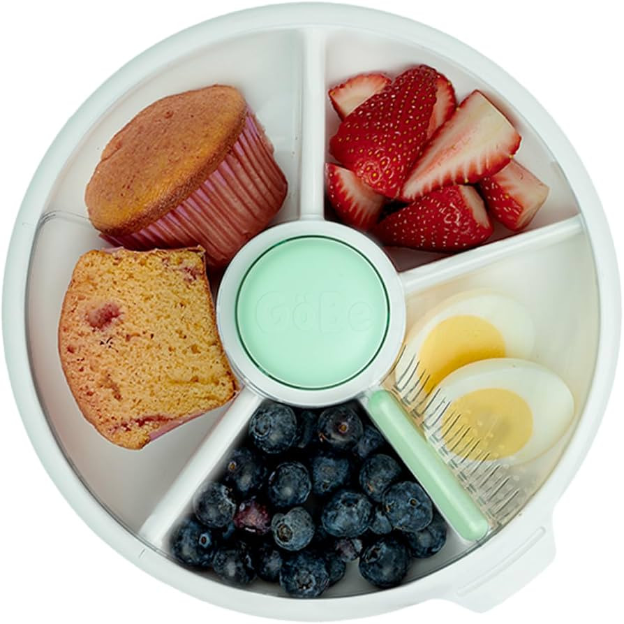 GoBe Kids Large Snack Spinner - Reusable Snack Container with 5 Compartment Dispenser and Lid | B... | Amazon (US)