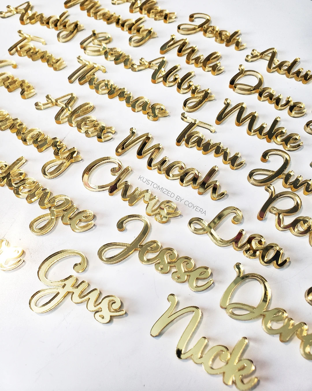 Custom Laser Cut Wedding Name Place Cards, Personalized Wedding Party Table Setting Guest Name Cu... | Etsy (US)